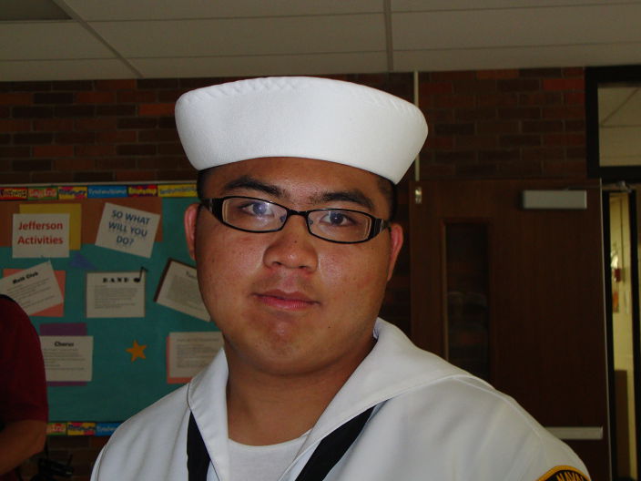me in a sexy sailor uniform for Navy JROTC