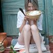 Ukrainian girl have breakfast