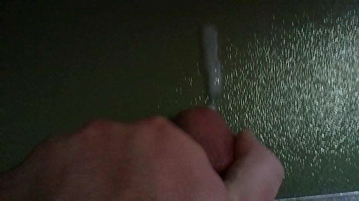 Me coaxing a little cum out