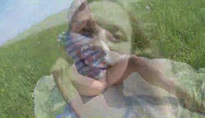 Teen Babe with shaved pussy posing