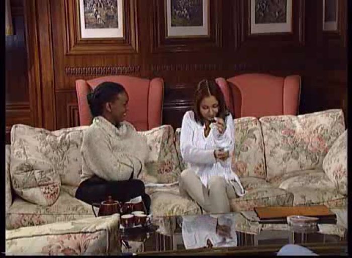 Ebony And Brunette Wife Destroy Husband